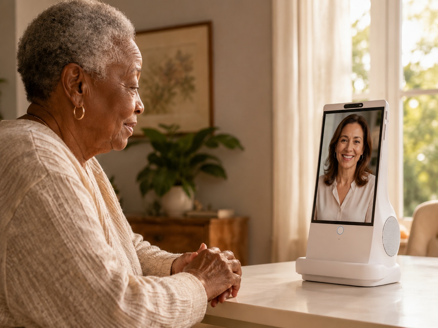 Older adult with Euvola for healthy aging and independence